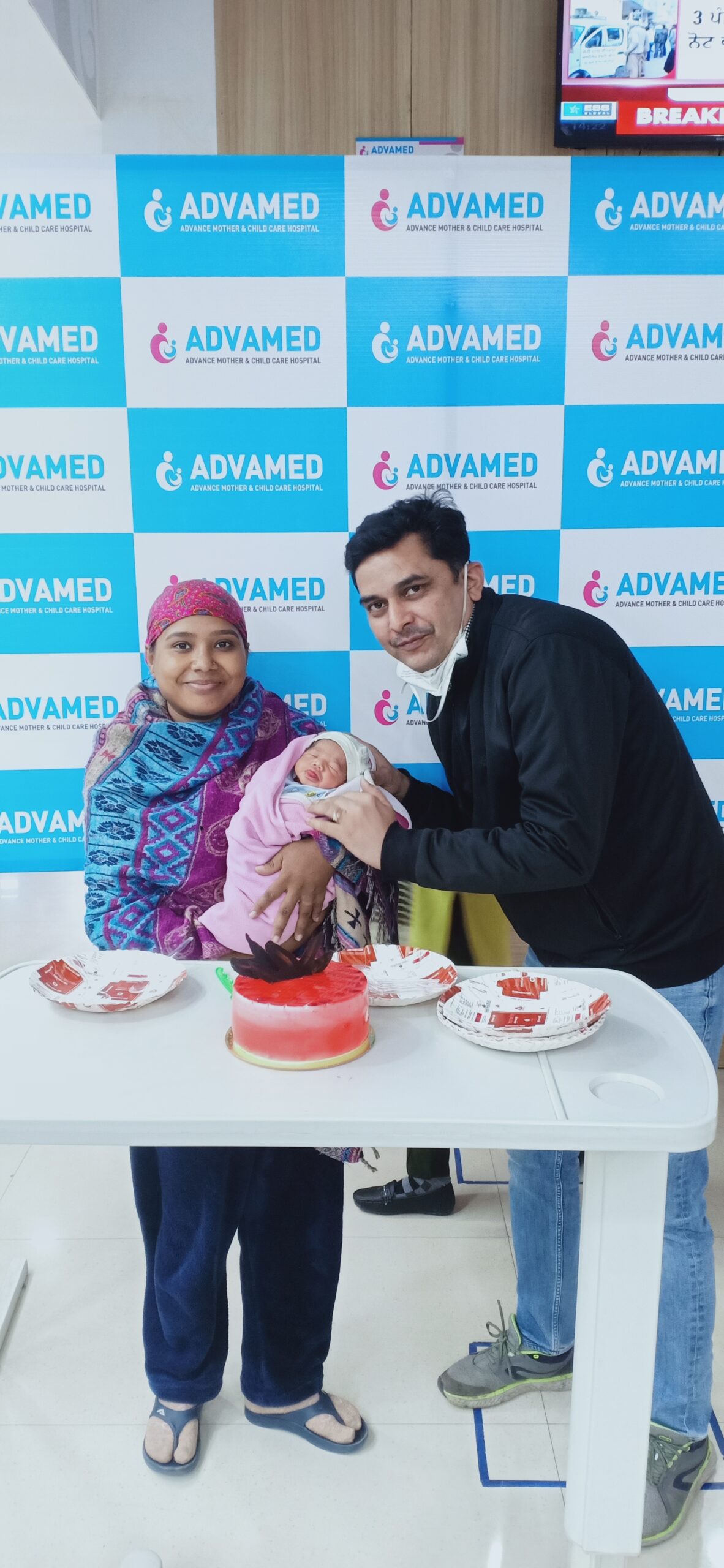 newborn baby after successful IVF treatment at AdvaMed Hospital